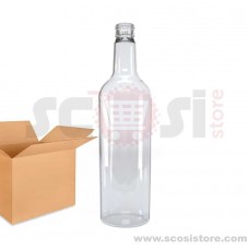 Botella Tequilera Redonda 750 ml Caja 12 pzas