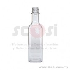 Botella Tequilera Cuadrada 250 ml Botella Tequilera Cuadrada 250 ml